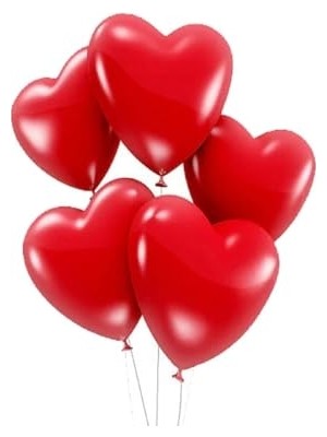 Odea Roseroi 50 Adet Kırmızı Baskısız Kalp Balonu 30 cm Romantik Kalpli Balon