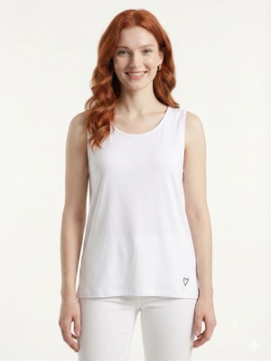 Neden Tekstil Kadın Basic Pamuklu Turuncu Askılı T-Shirt