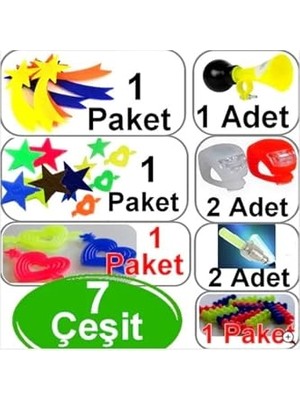 Odea Bisiklet Süsleri Bisiklet Dektif Süs Seti 7 Parça Bisiklet Korna Işıklı Sibop Kapagı