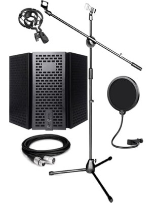 Odea PF-30X Mikrofon Standı Yalıtım Paneli Xlr Kablo Pop Filter