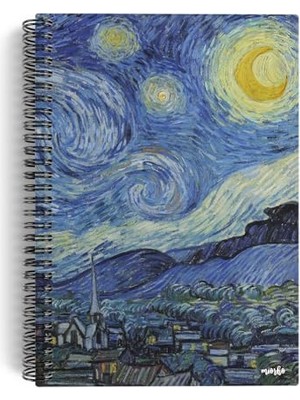 Odea Vincent Van Gogh/the Starry NIGHT,1889 | Spiralli Defter 02 | A5 | Çizgisiz | 100 Sayfa | Sanat