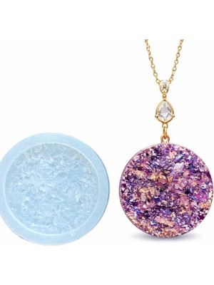 Odea Cnk Craft Shop Yuvarlak Druzy Kristal Silikon Epoksi Kalıbı, 4 Cm, Şeffaf, Kolye ve Anahtarlık Yapımı Için, Tekrar Kullanılabilir (Yuvarlak)