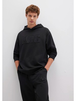 Mavi Mvjns Baskılı Kapüşonlu Siyah Sweatshirt 0S10346-900