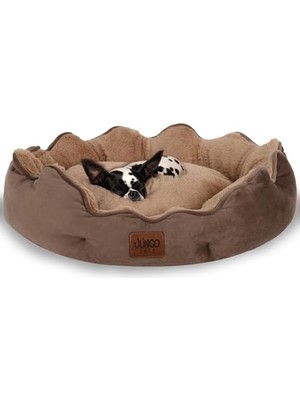 Odea Elsa, Çift Taraflı Minderli, Ultra Yumuşak, Kaydırmaz Tabanlı, Yıkanabilir, Kedi ve Köpek Yatağı (Sütlü Kahve & Vizon, Medium)