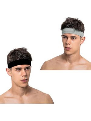 Odea Spor Saç Bandı 2li Sporcu Erkek Kafa Bandı Headband Tenis Gym Ter Bantı Fitness Saç Bantları Yo Crossfit Bisiklet Koşu Canlı Iddia Yürüyüş Erkekler  Lig Saç Bantı