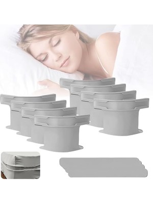Odea 8 Adet Kilit Şeritli Çarşaf Tutucu, Çıkarılabilir Lastikli Çarşaf Köşe Tutucu, Yatak Koruyucu, Nevresim, Battaniye Için (Gri x 2)