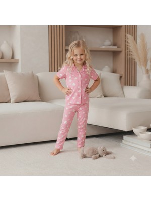 Cubbux Kız Çocuk Leopar Pijama Takımı Pamuklu Rahat Kesim Yumuşak Doku