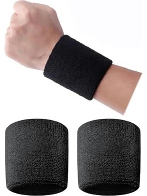 Odea Ckspor 2 Adet Sporcu Havlu El Bilekliği, Siyah, Unisex