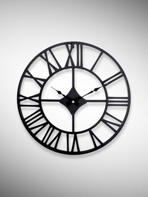 Odea DM30 Serisi Roma Rakamlı Metal Duvar Saati Siyah 30 cm
