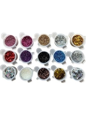 Odea Epoksi Reçine 15 Adet Glitter Sim Set Tırnak Süsleme Seti Kalıcı Oje Holografik Karışık Set A6