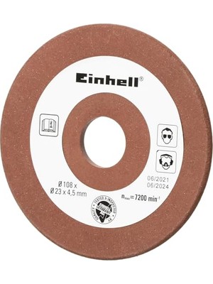 Odea Orijinal Einhell Zincir Bileme Yedek Taşı Ø 108 mm (Zincir Testere Bileme Cihazı Aksesuarı, Kalınlık 4,5 Mm, 23 mm Mil Bağlantısı, P100 Grit, Einhell Zincir Bileme Cihazları Için Uygun) - 4500071
