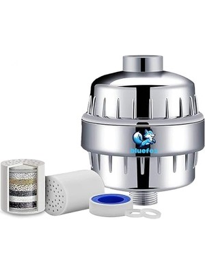 Odea Bluefox Sılver Duş Filtresi – Klor ve Ağır Metal Arıtmalı, Kdf 55 + Aktif Karbon, Saç ve Cilt Dostu, Kireç Azaltıcı, Evrensel Uyumlu, Aletsiz Montaj, Su Yumuşatıcı