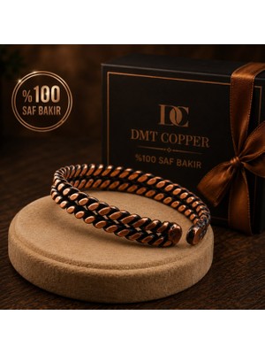 Dmt Copper Home Bakır El Yapımı Şık Tasarım Kalın Dövülmüş Saf Bakır Bilezik Bakır Takı Bilekliği
