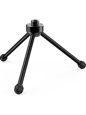 Aesco Fıfıne Kaymaz Kauçuk Ayaklı Masaüstü Mikrofonu Için Tripod Standı, Sağlam Metal Yapı, Oyun, Podcasting, Toplantılar, Sohbet Için Katlanabilir Masa Mikrofonu Standı