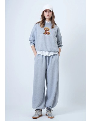 TeknoKapsül Trend Alaçatı Stili Kadın Grimelanj Oversize Jogger Eşofman Altı ALC-X14610