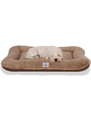Odea Jungolica Sally Kedi ve Köpek Yatağı Vizon Kahve Küçük 52X70X10 CM,%100 Su Geçirmez Alezli, Çift Taraflı Dört Mevsim, Çıkarılabilir Yıkanabilir Minder, Konforlu Pet Yatağı (Medıum)