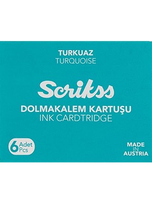 Odea Scrikss Kartuş Dolma Kalem Kartuşu 6'lı Paket Turkuaz