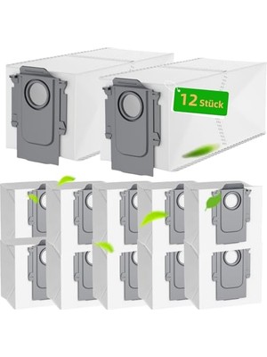 Odea Roborock Q Revo/q Revo Pro/q Revo Maxv/qrevo Curv/qv 35A/35S/QR/S8 Maxv Ultra/qrevo S/qrevo Maste/elektrikli Süpürge Için 12 Adet Toz Torbası, Yedek Torba Aksesuar Seti Elektrikli Süpürge Torbası