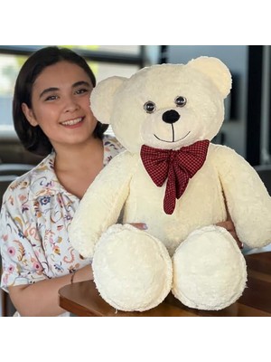 Odea Krem Papyonlu Dev Pelüş Ayıcık,papyonlu Ayı,yumuşak ve Sevimli Büyük Boy Oyuncak Ayı,sarılmalık Papyonlu Ayıcık,sevgiliye Hediye (80CMKREM)