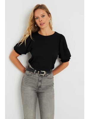 TeknoKapsül Cool & Sexy Kadın Bürümcük Bluz Siyah AYD285