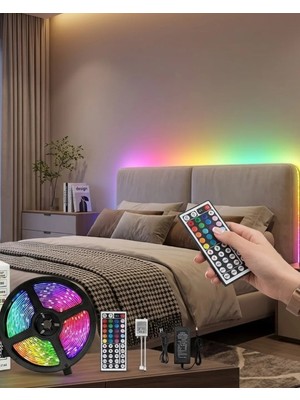 Elivora Kumandalı Rgb Şerit LED 5 Metre Renk Değiştiren Dekoratif LED Işık