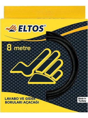 Nacario Eltos Lavabo Açma Teli, 6 mm Kalınlık, Dayanıklı, Metal Tel, Lavabo ve Gider Borusu Açacağı, Tıkanıklık Giderici, Spiral Tel, Ergonomik Sap, Kolay Kullanım, Lavabo, Tuvalet, Banyo, Gider Açıcı (8 M)