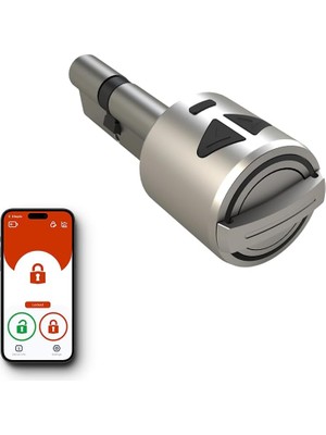 Nacario Desi Utopic R Motorlu Silindir Akıllı Kilit, Telefondan Kontrol ve Şarj Edilebilir Pilli Akıllı Kapı Kilidi - Kolay Montaj, Deliksiz Montaj