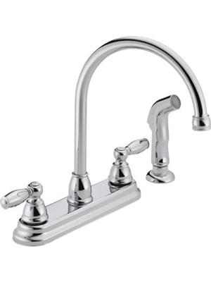 Nacario Peerless Claymore Yan Püskürtücülü 2 Kulplu Mutfak Lavabo Bataryası, Krom P299575LF