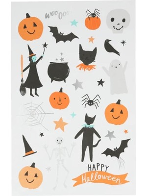 Nacario Meri Meri - Happy Halloween Tattoo Sheet - Cadılar Bayramı Geçici Dövmeler (2'li)