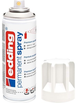 Nacario Edding 5200 Permanent Akrilik Sprey Boya - Trafik Beyaz Mat - 200 Mlakrilik Boya