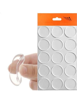 Nacario BADEM10 Yapışkanlı Cam Tutucu Şeffaf 22 mm 15 Li Mobilya Raf Ses Tutucu