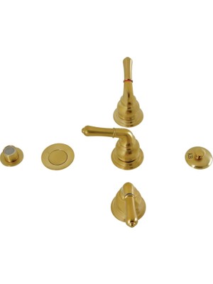 Nacario Kingston Brass KB327 Magellan Üç Saplı Taharet Musluğu, Açılır Kapanır, Fırçalanmış Pirinç
