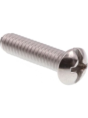 Nacario Prime-Line 9005374 Makine Vidası, Yuvarlak Başlı, Oluklu/yıldız Kombo, 1/4"-20 x 1", Sınıf 18-8 Paslanmaz Çelik, 100'LÜ Paket