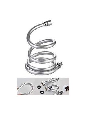 Nacario Feyzayapı Gri Paslanmaz Kopmaz Patlamaz Kaliteli Pvc Duş Hortumu - Yüksek Kaliteli Lüx Duş Spirali - Tüm Duş Setleri/duş Başlıkları ile Uyumlu (G1/2) - 150CM
