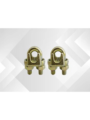 Nacario Çelik Halat Kelepçesi, 12MM A Tipi, Sarı Galvaniz Kaplama, 2'li Set