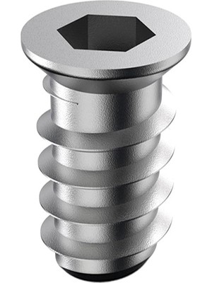 Nacario BADEM10 Metal Düz Dişli Dübel Ahşap Dübeli M6 8X20 Diş Çinko Mobilya Bağlantı Ünite Birleştirme (50 Adet)