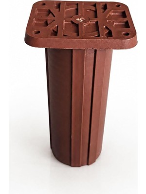 Nacario Kare Başlı Sert Plastik Kahve Uzayabilir Destek Ayağı 13X20 cm Ayarlanabilir Mobilya Dolap Ayağı