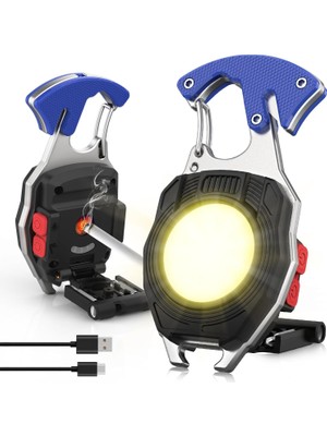 Nacario Mini El Feneri, Cob Anahtarlık, El Feneri, 7 Modlu, USB Şarj Edilebilir Çalışma Lambası, 800 Lümen, Çok Fonksiyonlu, Taşınabilir, Acil Durum Kamp Feneri Çok Fonksiyonlu Fener