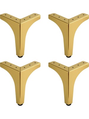 Nacario Dekor 17 cm Gold Altın 4 Adet Set Metal Mobilya Ayağı Dayanıklı Ayak Tasarım Koltuk Sehpa Tv Ünitesi