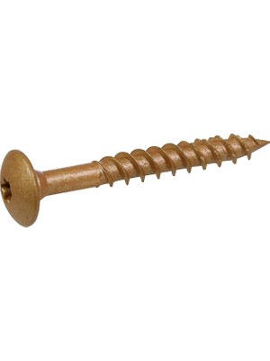 Nacario Power Pro 47872 Lag Vidalar, 1/4" x 1-1/2", Yıldız Sürücü Yapı Lag Vidaları, Paslanmaya Dayanıklı, Seramik Kaplamalı Bronz, 2,3 kg Tüp, 375 Adet