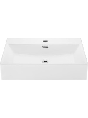 Nacario Claire 60 cm Dikdörtgen Duvara Monte Banyo Lavabosu