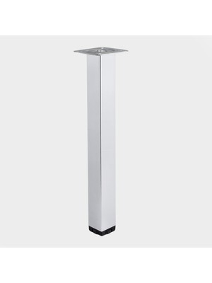 Nacario Kare Tablalı Krom Gümüş 71 cm Metal Sehpa Masa Ayağı Dayanıklı Mobilya Destek Ayakları Ayak Modeli