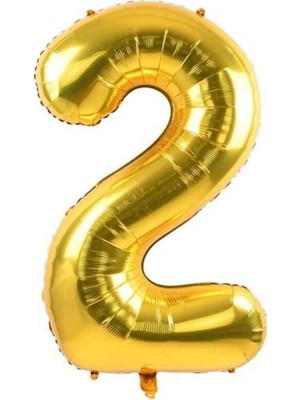 Nacario 5dm 2 Rakam Folyo Gold Renk Balon Küçük 35 cm