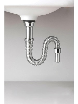 Nacario Orret Home 80 cm Krom Körüklü Lavabo Gider Borusu – Esnek Metal Lavabo Sifon Hortumu, Uzatılabilir Gider Borusu, Banyo ve Mutfak Lavaboları Için Dayanıklı Sifon Bağlantı Hortumu