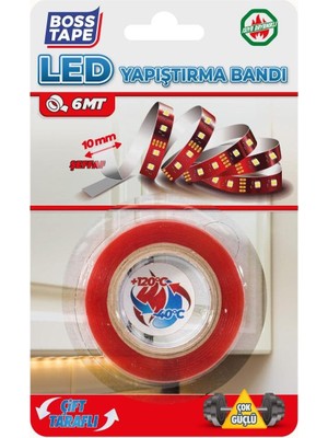 Nacario Boss Tape LED Serit Yapistirma Bandi, Seffaf