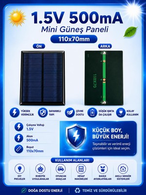 Nacario 1.5V 500MA 110X70MM Güneş Paneli - Solar Panel