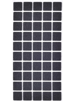 Nacario Siyah Keçe 50 Adet 2 x 2 cm Kare Yapışkanlı Sandalye, Masa, Koltuk Altı Parke Koruma Keçesi