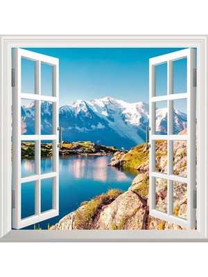 Nacario Pencere Poster Duvar Kağıdı Monte Bianco Yapışkanlı Sticker