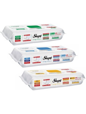 Nacario Sleepy Easy Clean Beyaz Sabun,çamaşır Suyu,arap Sabun Mop Uyumlu Yer Temizlik Havlusu 3 x 50