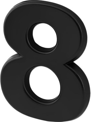 Nacario Yapışkanlı Kapı Numarası Küçük Boy 50 mm 5 cm Numara 8 Rakam Sekiz Sayı Siyah Renk Numaralar 1 Adet